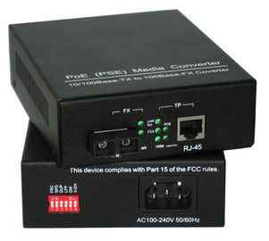 10M / 100M Power over Ethernet Media Converter PSE Wbudowana AC / DC Power Supply